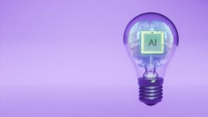 Profissional criativo usando tablet com ferramentas de inteligência artificial